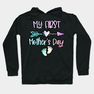 My First Mother'S Day For New Mom Mother Pregnancy Tie Dye Hoodie